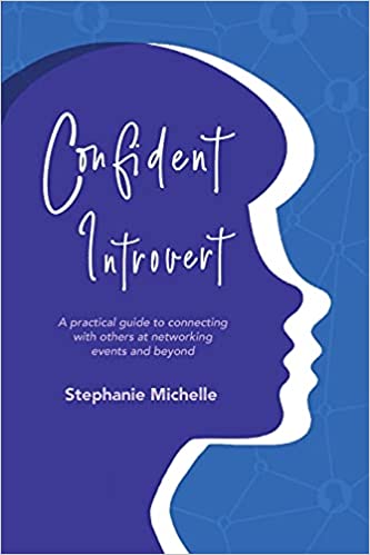 Confident Introvert Book Cover featuring blue outline of a woman's face